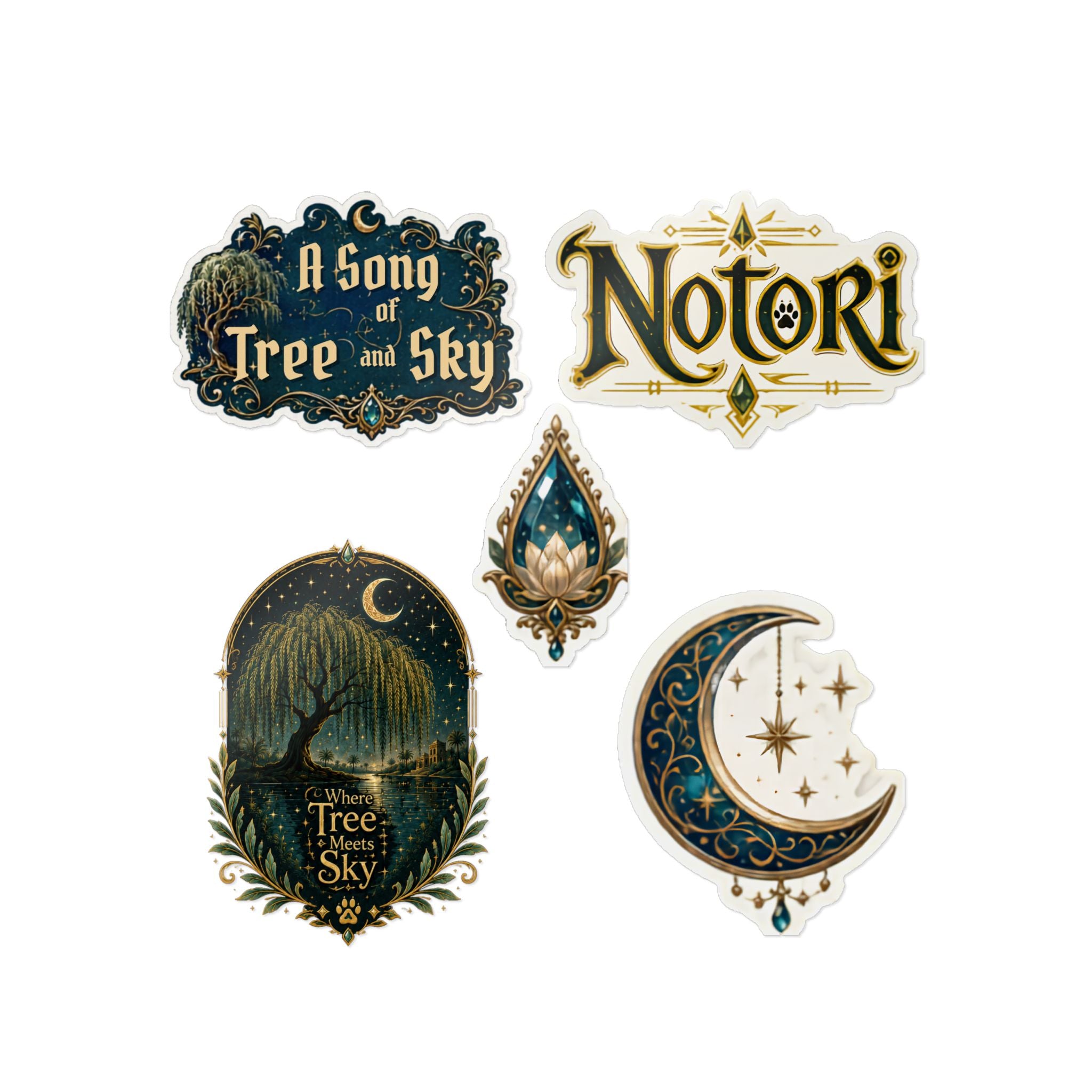 A Song of Tree and Sky Aesthetic Sticker Pack
